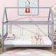 preview thumbnail 40 of 44, Twin Size House Bed with Headboard and Footboard, Underbed Storage - Rubberwood House-shaped Bed Frame for Children's Room