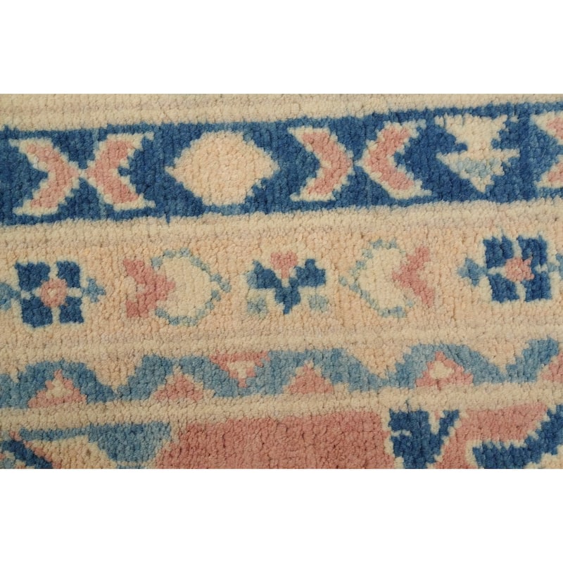 Hand Knotted Oriental 100% Wool Carpet Traditional Geometric Coral Kazak Area Rug - 13' 9'' X 9' 11''