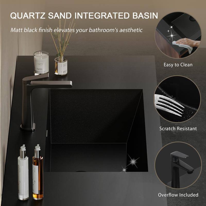 ABRUZZO Floating Vanity with Integrated Top Sink Soft-Close Wall-Mount Bathroom Cabinet