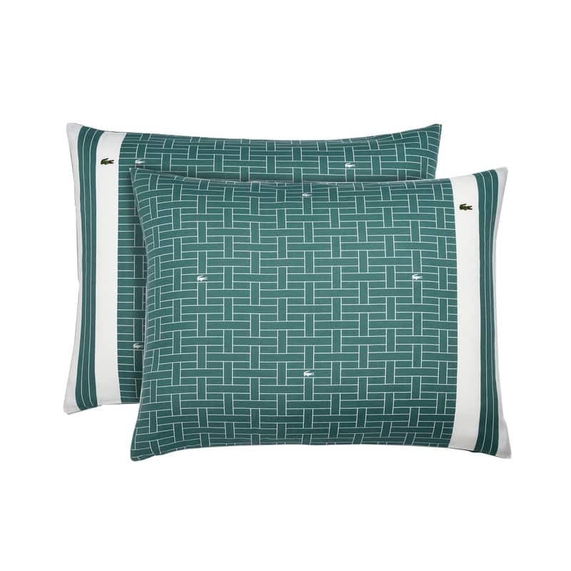 Lacoste Heritage Geo Percale Cotton 3-Piece Comforter Set