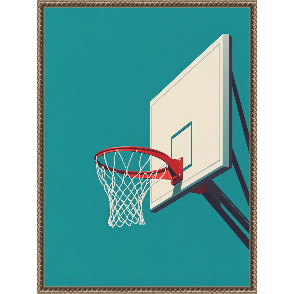 Basketball by Andreas Magnusson Framed Canvas Wall Art Print