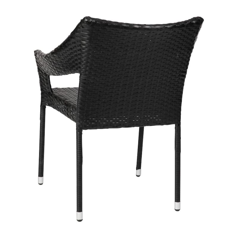All Weather Commercial Grade PE Rattan Stacking Patio Chairs - 4 Pack