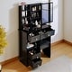 preview thumbnail 9 of 12, Small Vanity Desk with Sliding Mirror and Stool, Compact Makeup Table with Drawer and Storage for Small Spaces