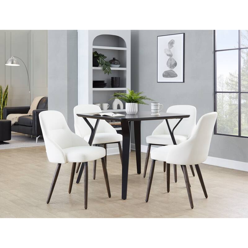 Carson Carrington Yvette Upholstered Chair with Dark Walnut Bent Wood Legs (Set of 2)