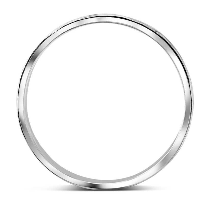 Hand Etched 6mm Dome Wedding Band White Gold