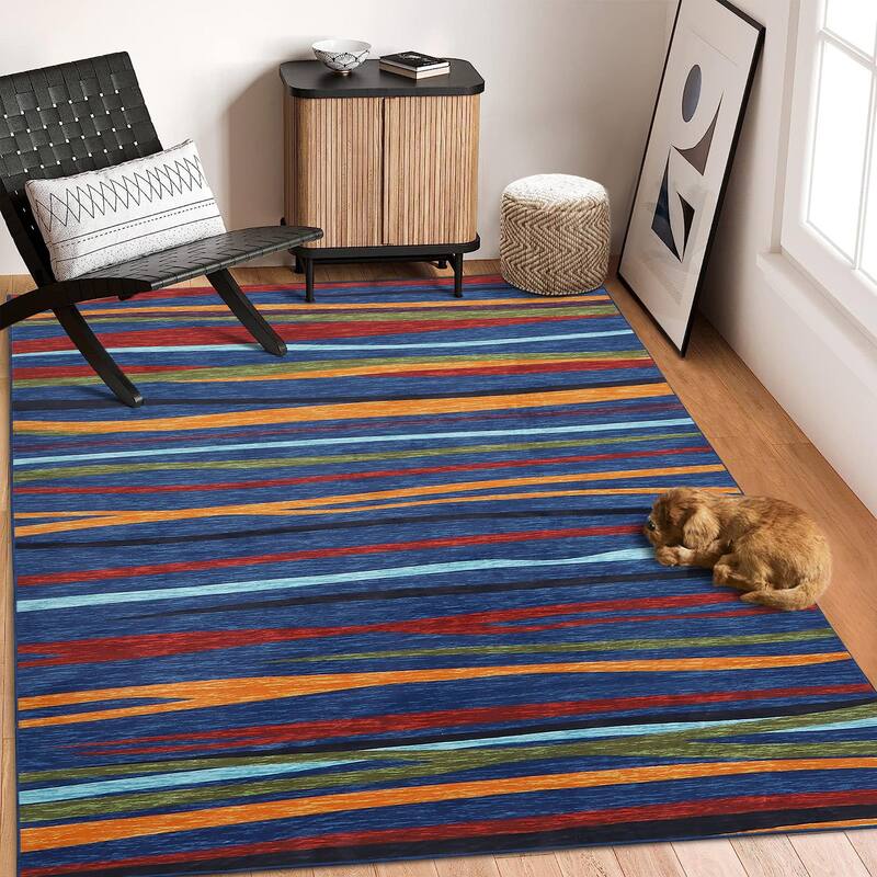 Garvee Modern Abstract Area Rug Colorful Throw Carpet