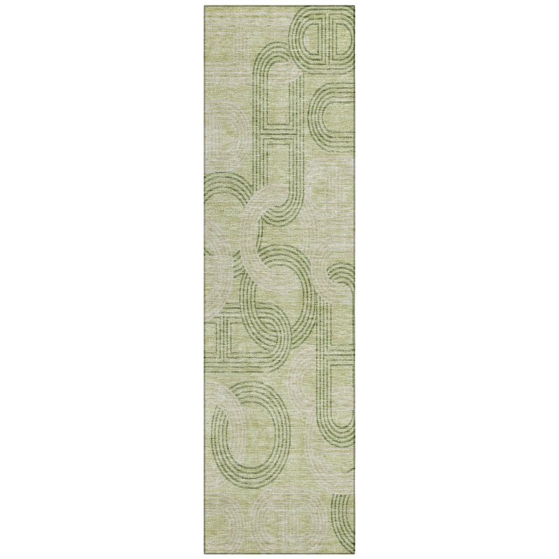 Machine Washable Indoor/ Outdoor Contemporary Geo Chantille Rug