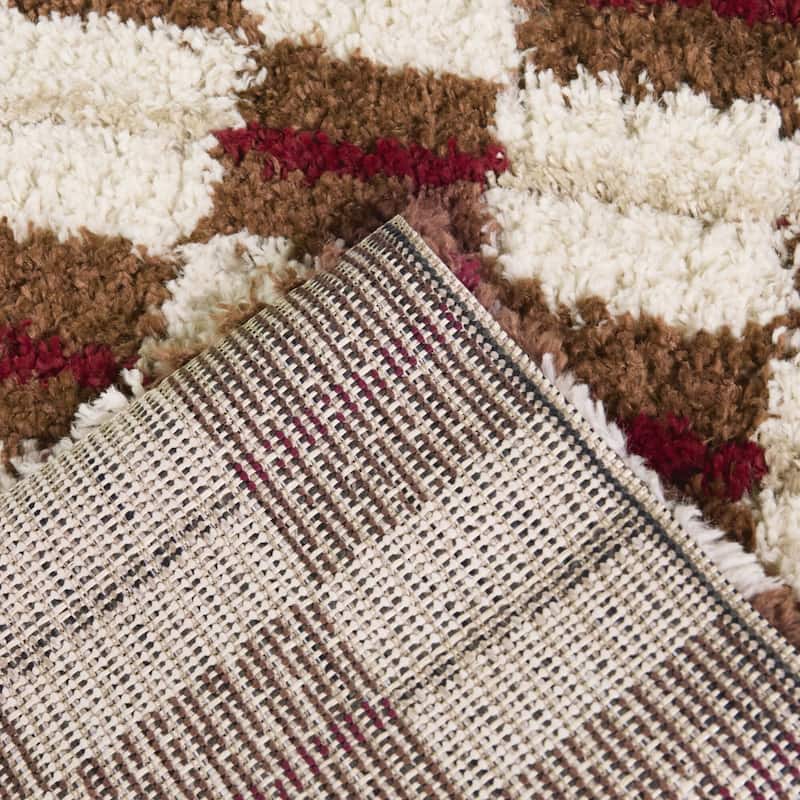 Bateman Modern Checkered Shag Area Rug