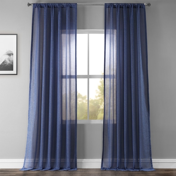 Exclusive Fabrics Faux Linen Sheer Curtain Panel. Opens flyout.