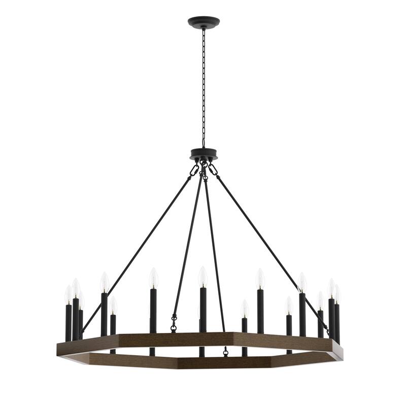 French Country 16-light Wagon Wheel Candle Chandelier with UL Certified - 40 inches