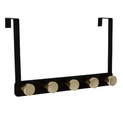 Elle Décor 5 Hook Over the Door Hook in Black