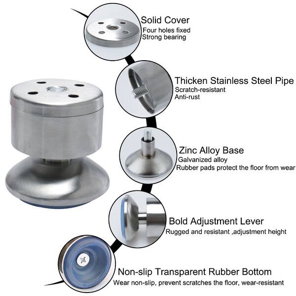 2 4 Furniture Leg Round Stainless Steel Table Sofa Chair Height Replacement Feet 2pcs Silver Tone On Sale Overstock 28764926