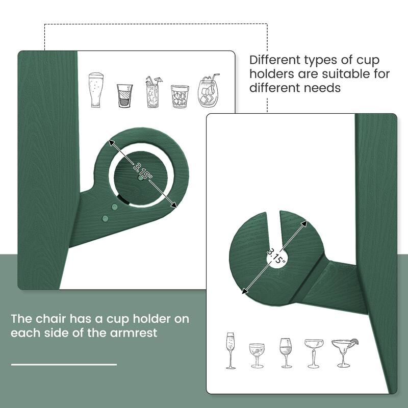 Foldable HDPE Modern Chair with Dual Cup Holders