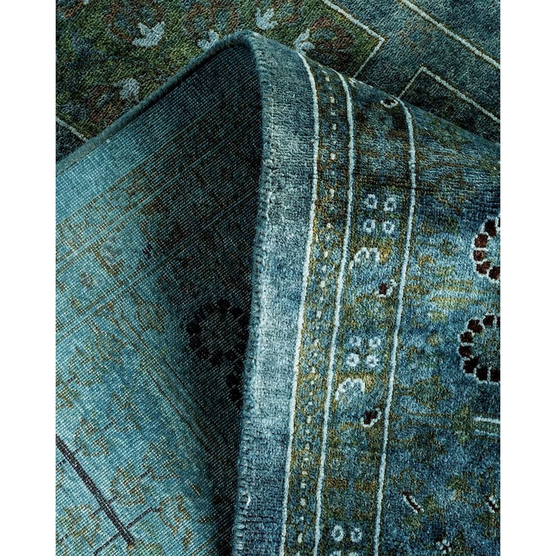 Overton Hand Knotted Wool Vintage Inspired Modern Contemporary Overdyed Gray Area Rug - 6' 1" x 9' 0"