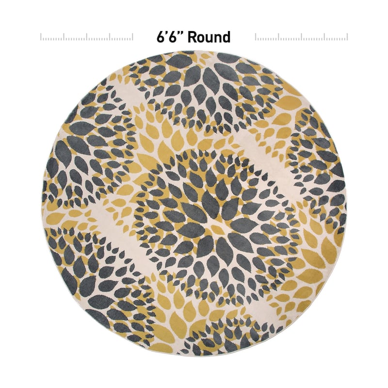 World Rug Gallery Modern Floral Circles Area Rug
