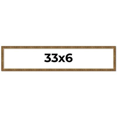 33x6 Frame Gold Solid Wood Picture Frame - Complete Modern Photo Frame