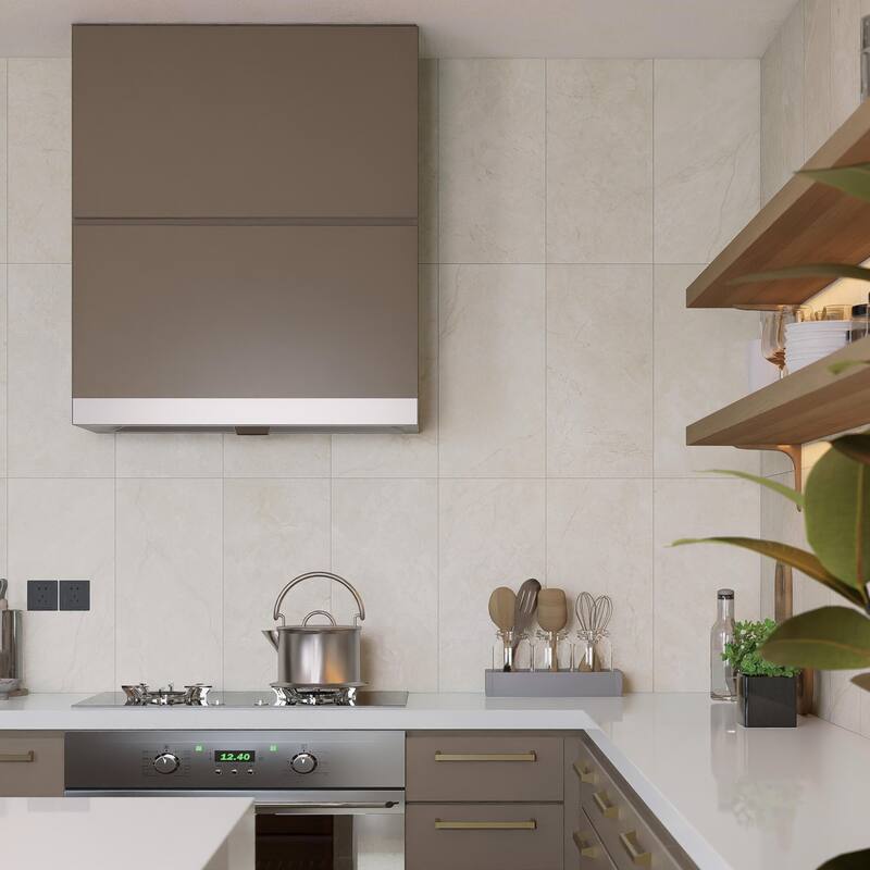 Merola Tile Reve Beige 11-3/4" x 23-1/2" Porcelain Floor and Wall Tile