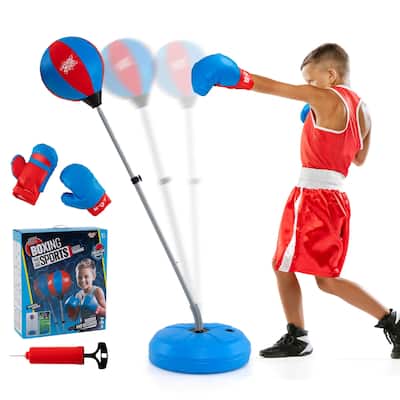 Costway Boxing Punching Bag with Height Adjustable Stand Boxing Gloves - See Details