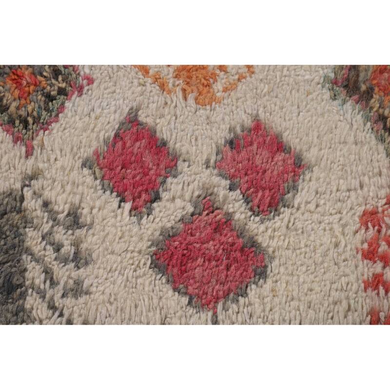 Tribal Moroccan Oriental Area Rug Hand-Knotted Wool Carpet - 5'0" x 8'7"