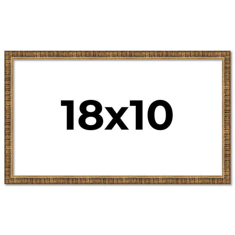 18x10 Frame Gold Solid Wood Picture Frame - Complete Modern Photo