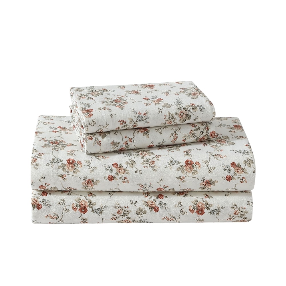 Laura Ashley Printed Cotton Flannel Sheet Set
