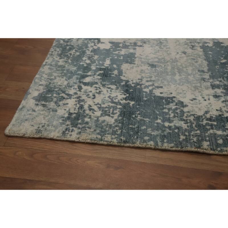 Hand-knotted Modern Silk Grey Abstract Oriental Area Rug - 8' 0'' X 4' 10''