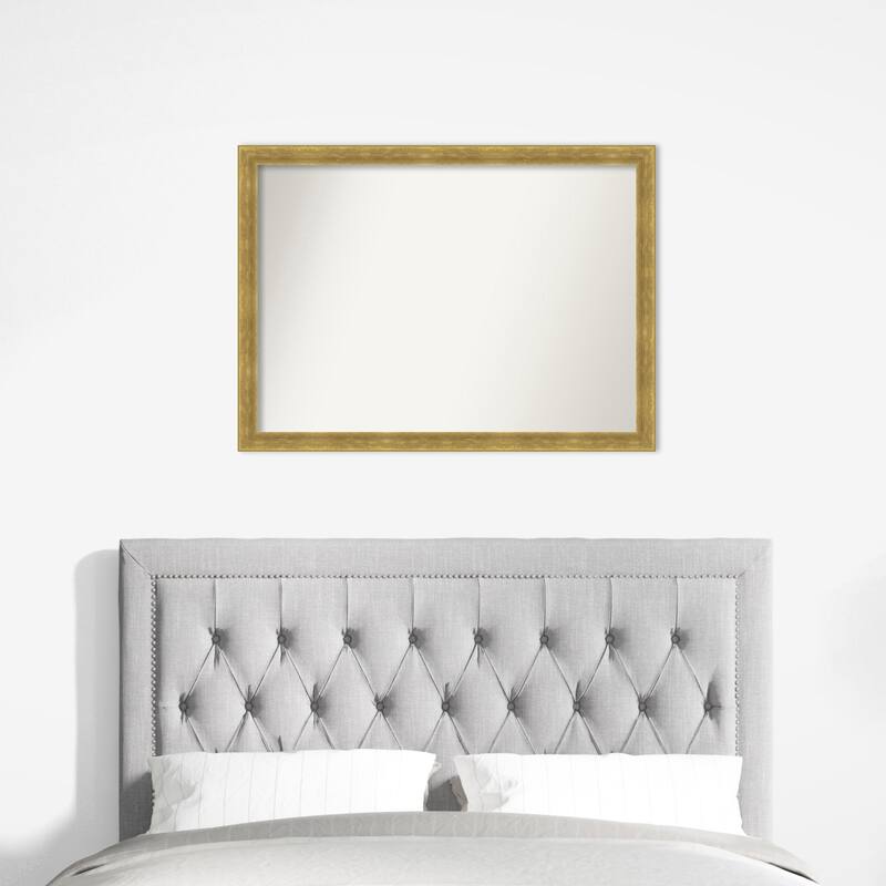 Angled Non-Beveled Wood Framed Wall Mirror