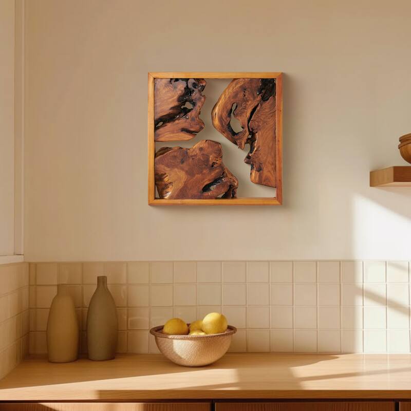 Greenage Rustic Cedar Live-Edge Carved Wall Art