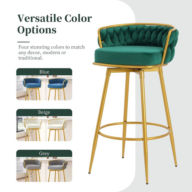 Christopher Knight Home - Lila Modern Gold Finish Swivel Counter Height Bar Stools (Set of 2 )