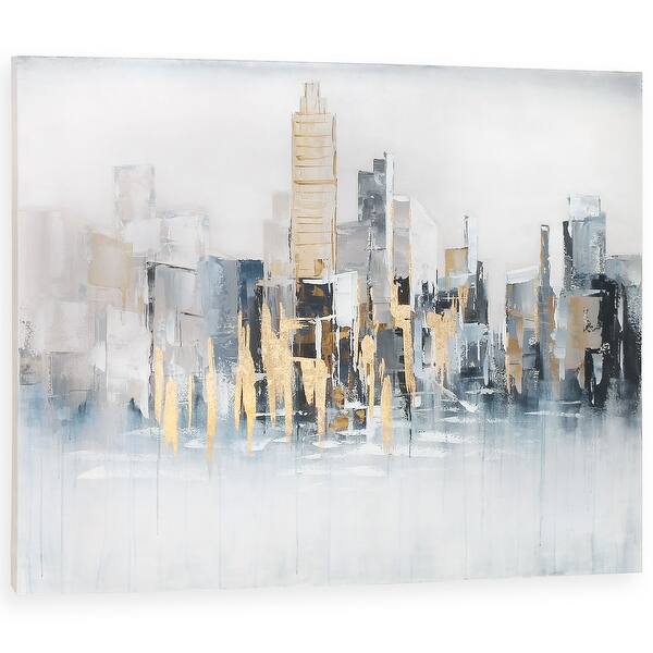 Concrete Jungle Hand Painted Cityscape Wall Art Overstock Concrete Jungle Hand Painted Cityscape Wall Art Overstock