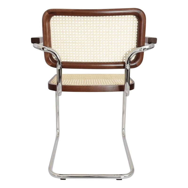 Breuer Chair Company Marcel Breuer Cesca Cane Cantilever Armchair Arm Chair w/ Chrome Steel Frame (Various Wood & Cane Colors)