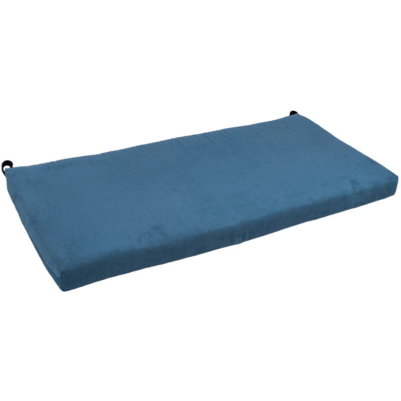 Microsuede Indoor Bench/Loveseat Cushion (40-, 42-, or 45-inches wide) - 40" wide - Indigo