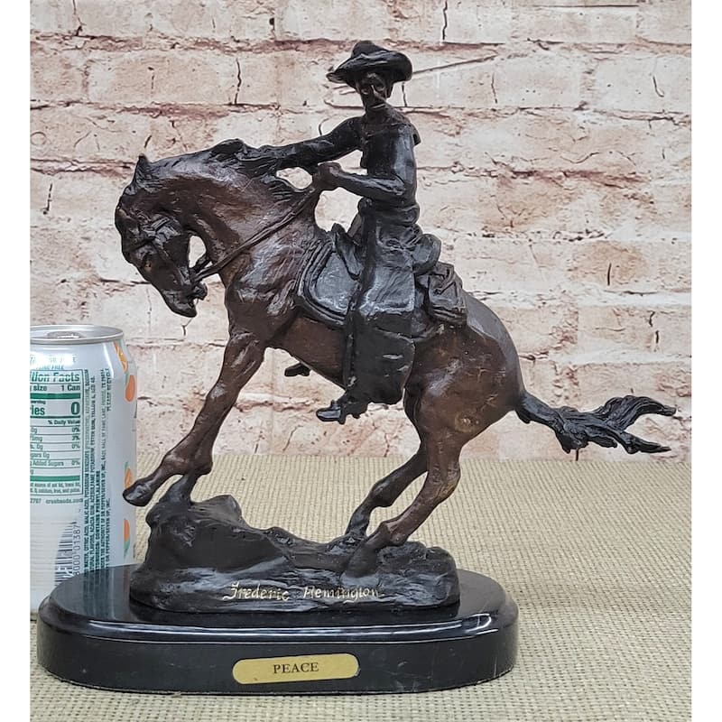 Peace Frederic Remington Bronze Desktop Statue Sculpture Western Cowboy 10 Inches X 10 Inches