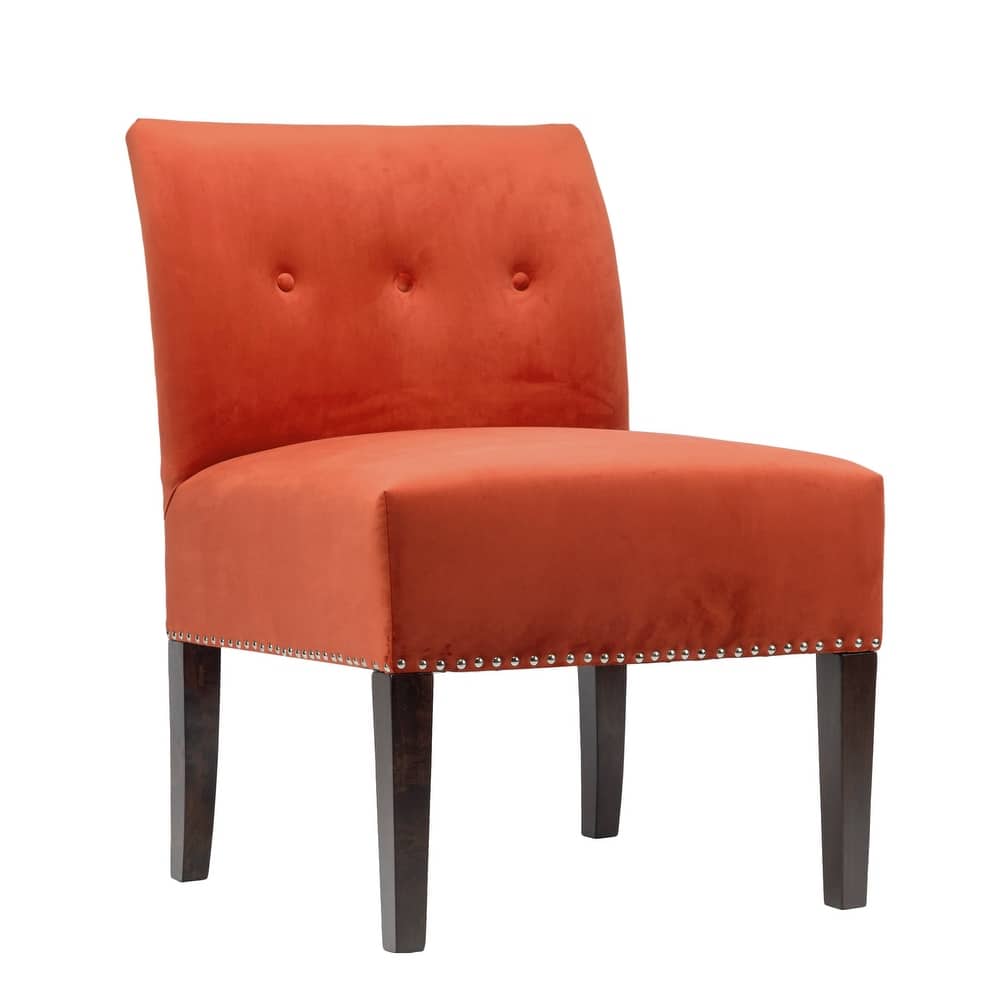 Samantha Indoor Living Room Velvet Slipper Chair by Sole Designs