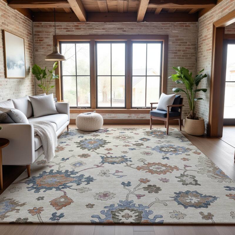 Premium Washable Super Soft Traditiional Spaces Mayfield Rug - Ivory - 9' x 12'