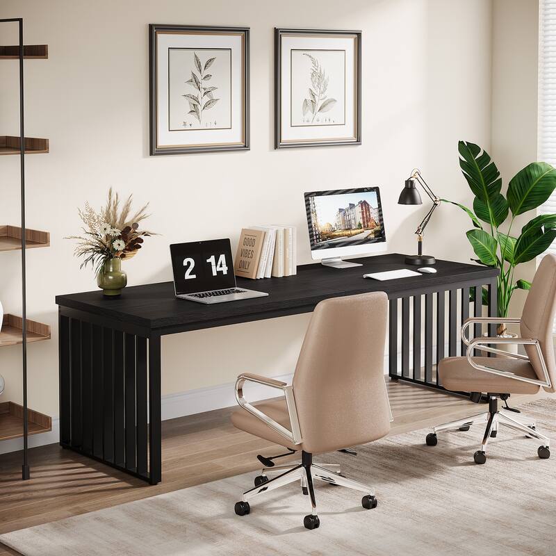 78.74" Extra Long Computer Desk, Double 2-Person Desk, Workstation Writing Study Table for Home Office