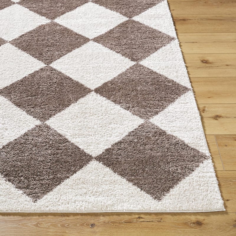 Livabliss Scandinavian Fossay Shag Diamond Washable Area Rug