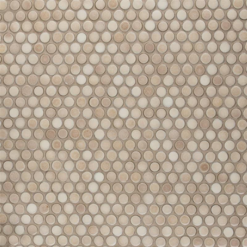 Merola Tile Hudson Penny Round Truffle 11-7/8" x 12-5/8" Porcelain Floor and Wall Tile