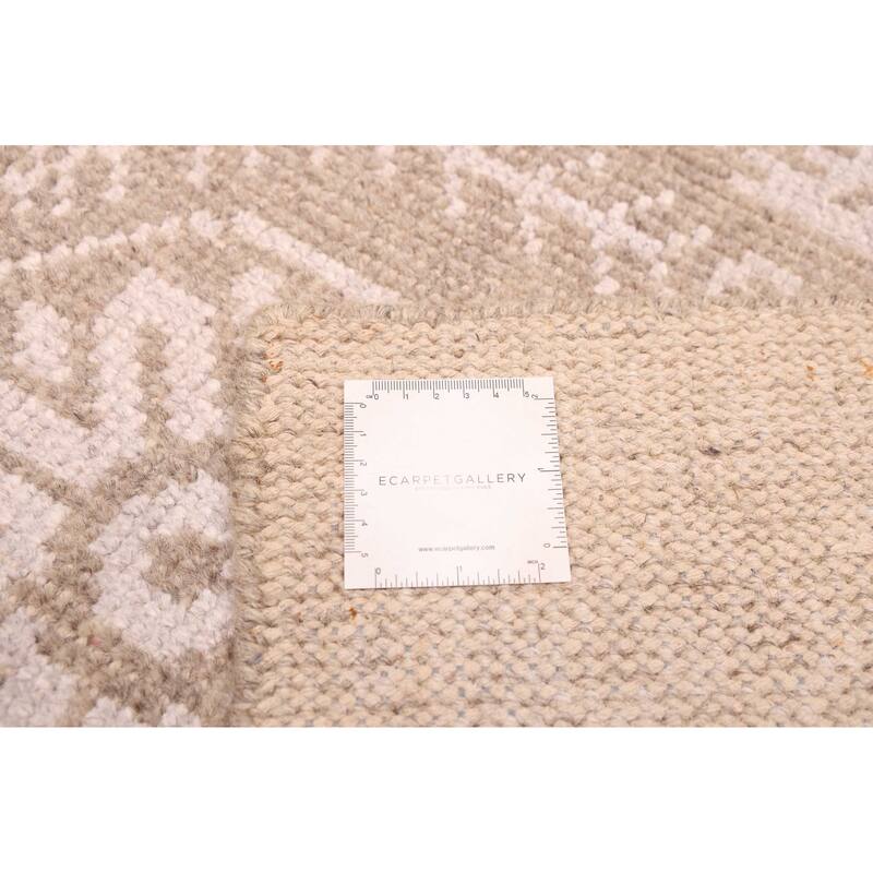 ECARPETGALLERY Hand-knotted Tangier Khaki Silk, Wool Rug - 5'3 x 7'8