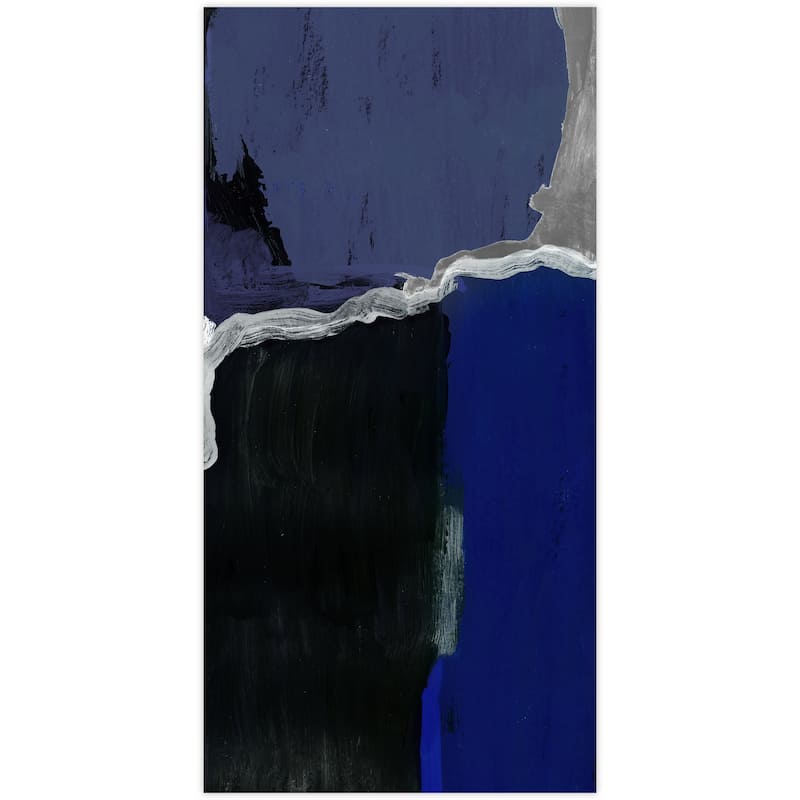 "Cobalt Abstract 2B" Frameless Free Floating Tempered Glass Panel Graphic Wall Art
