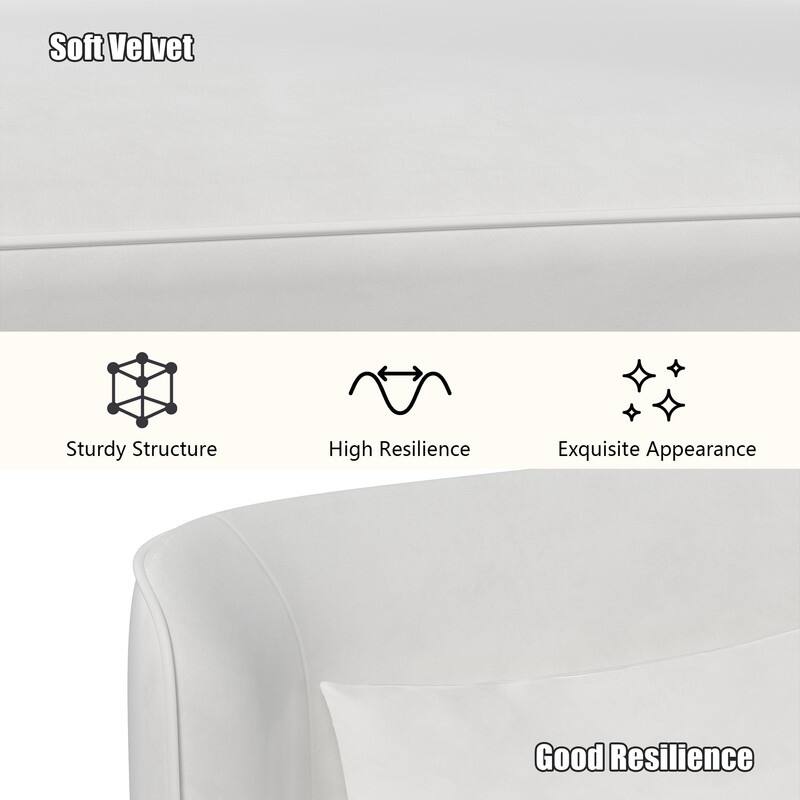 Velvet Upholstered Metal Legs Loveseat