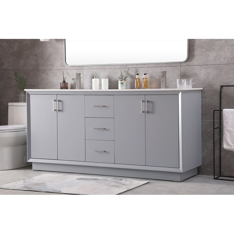 Elegant Lighting VF19672D Hayes 72" Free Standing Double Basin Vanity