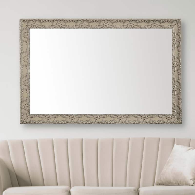Frame My Mirror Antique Satin Nickel Wall Mirror, Maricopa Design