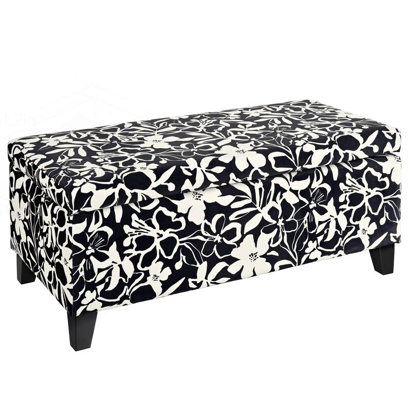 Versatile Floral Patterned Ottoman for Home with Hidden Compartment