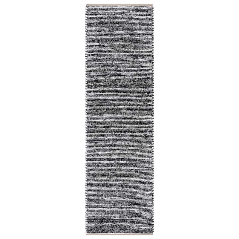 SAFAVIEH Handmade Cape Cod Sabrie Cotton Rug - Ivory/Black - 2'3" x 8' Runner