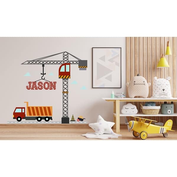 Construction Truck wall decal Kids wall decor Custom Nursery Kids art decal