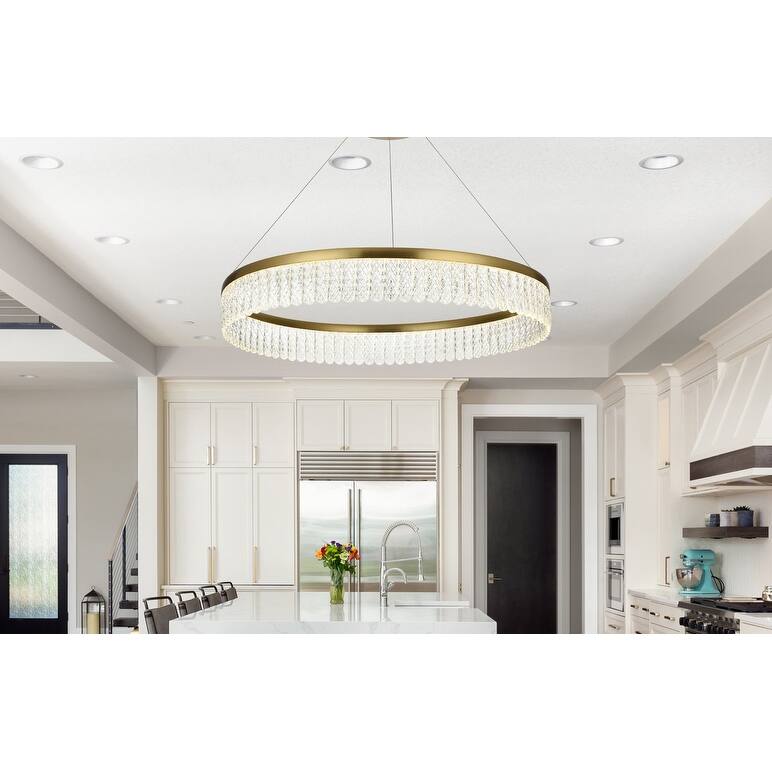 Elegant Lighting 2060D32 Rune 32" Wide LED Ring Chandelier