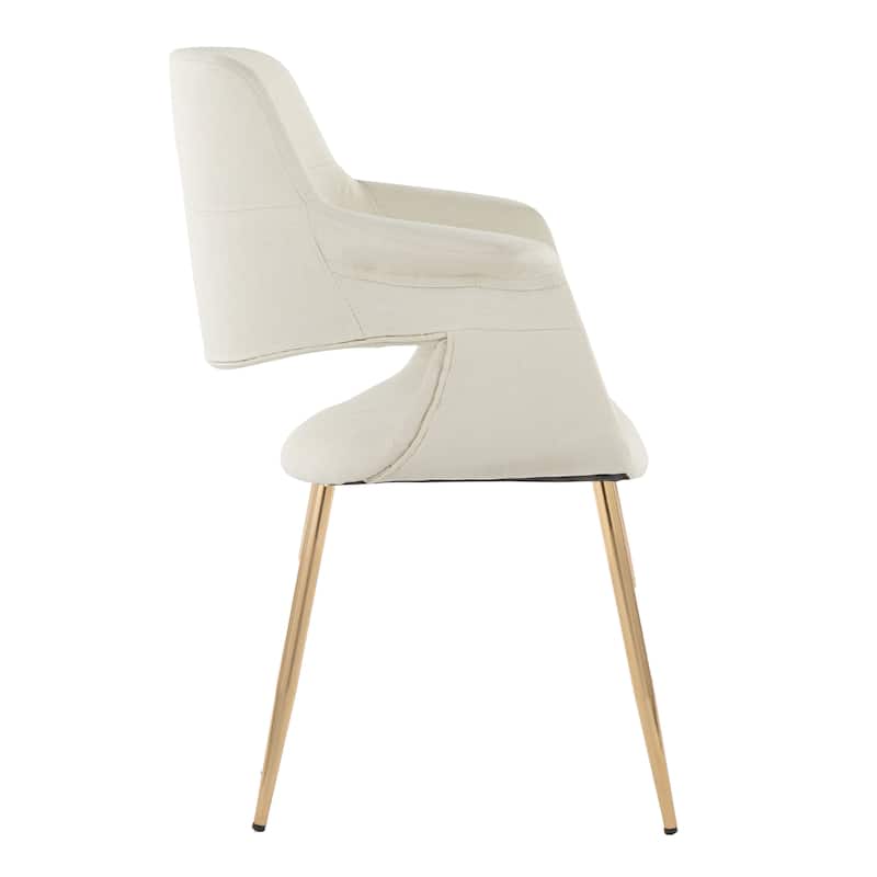 Silver Orchid Fauske Upholstered Chair with Metal Legs - Set of 2