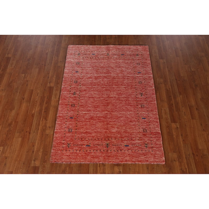 Animals Tribal Gabbeh Indian Rug Handmade Wool Carpet - 3'10" x 5'8"