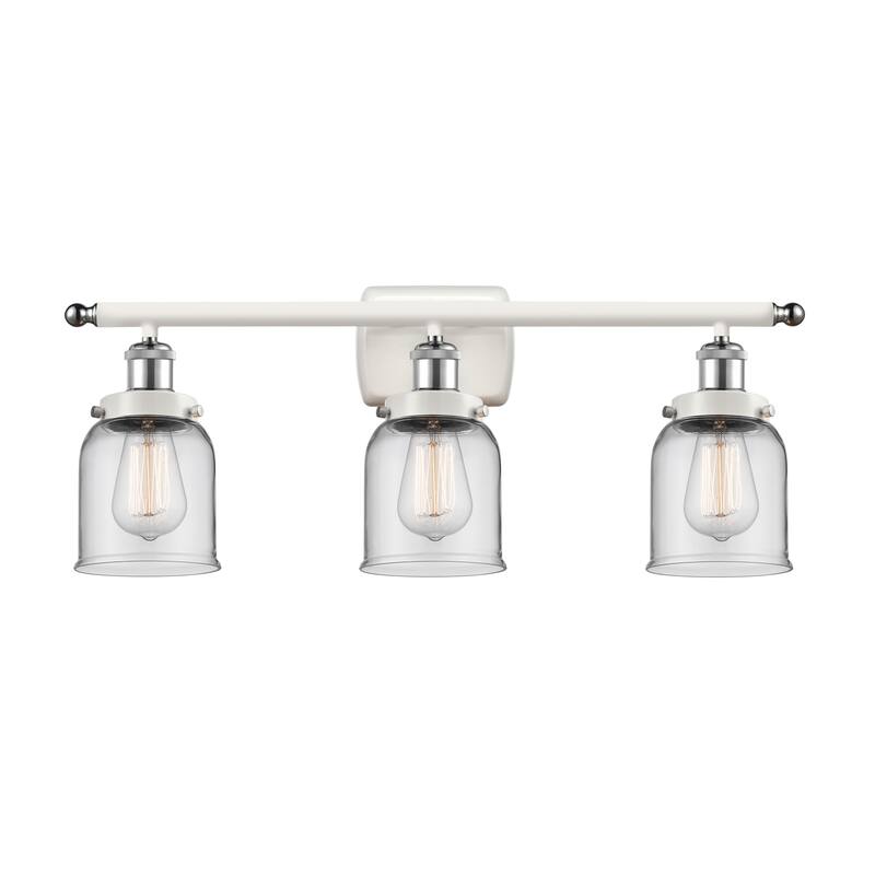Innovations Lighting 916-3W-12-26 Bell Vanity Bell 3 Light 26" Wide - White and Polished Chrome / Clear